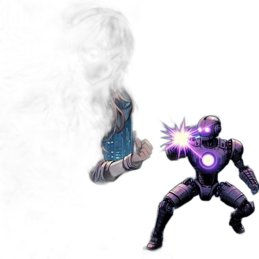 robot, weapon, mask, staff transparent PNG cut-out