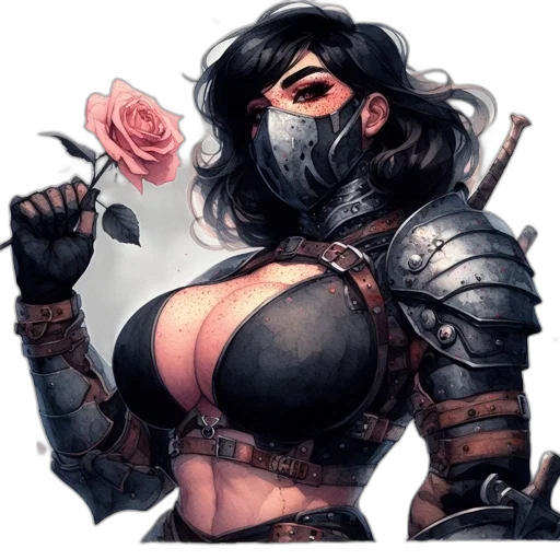 weapon, sword, mask, fantasy art transparent PNG cut-out