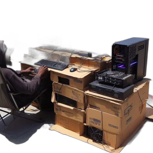 furniture, robot, cyberpunk, 3d render transparent PNG cut-out