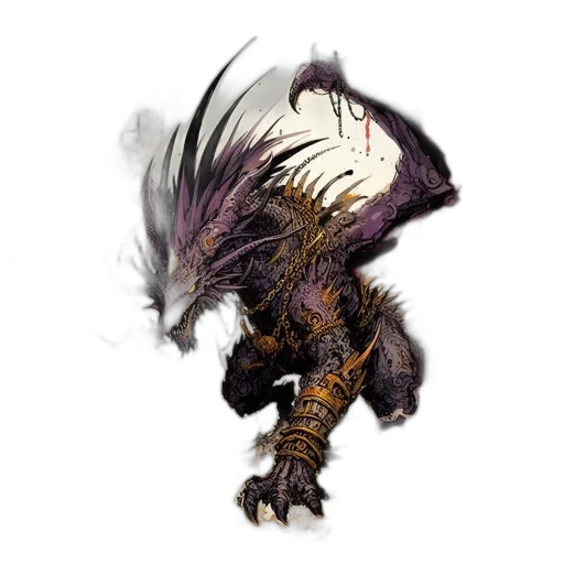 dragon, creature, staff, weapon transparent PNG cut-out