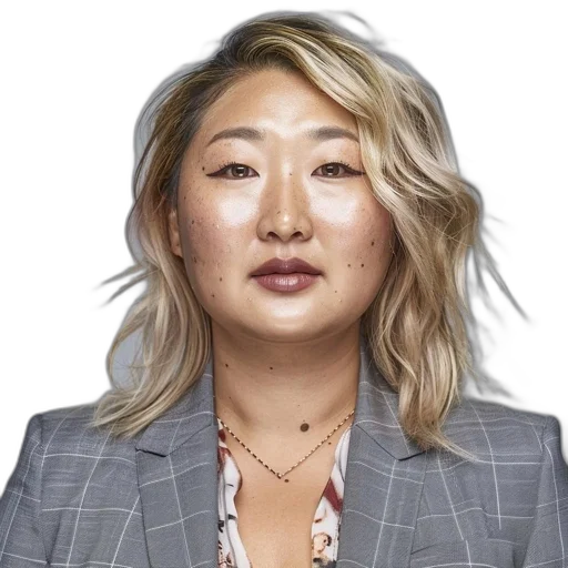face, staff, hair, jacket transparent PNG cut-out