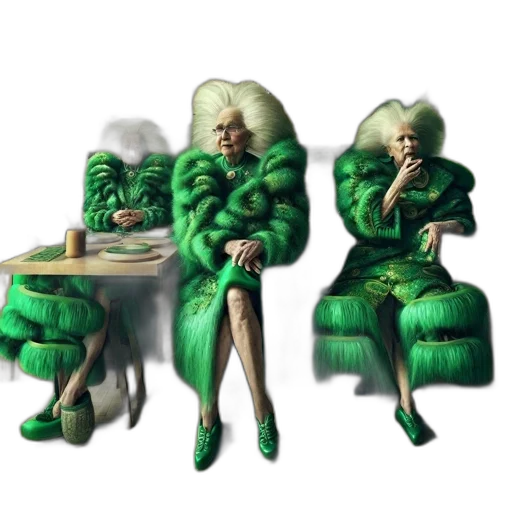 furniture, jacket, dress, hair transparent PNG cut-out