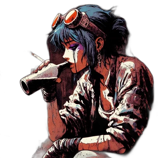 food, weapon, cyberpunk, comic book art transparent PNG cut-out
