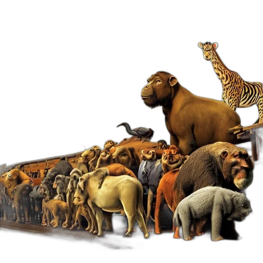 animal, concept art, diverse, gathering transparent PNG cut-out