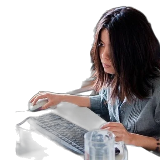 staff, 3d render, woman, works transparent PNG cut-out