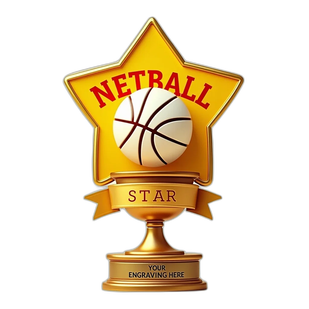 golden, trophy, star-shaped, base transparent PNG cut-out