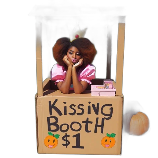 young, woman, sits, kissing transparent PNG cut-out