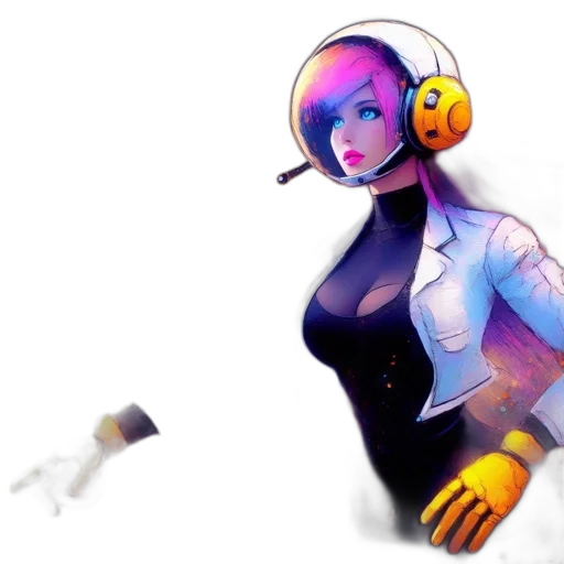 robot, jacket, staff, weapon transparent PNG cut-out