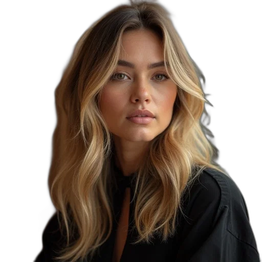 hair, face, jacket, staff transparent PNG cut-out