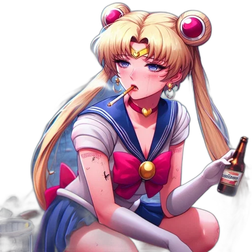 staff, anime, vaporwave, pixel art transparent PNG cut-out