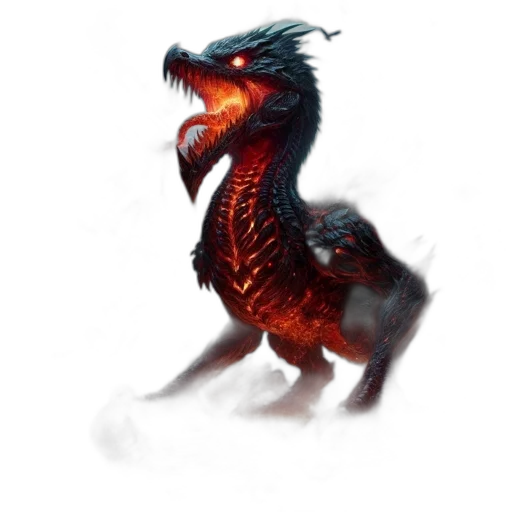 dragon, creature, animal, staff transparent PNG cut-out