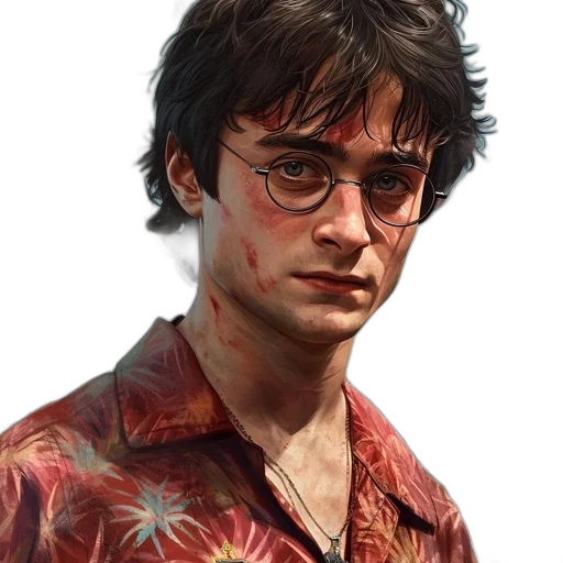 face, jacket, staff, photorealistic transparent PNG cut-out