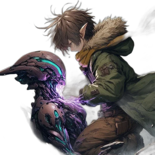 dragon, weapon, sword, jacket transparent PNG cut-out