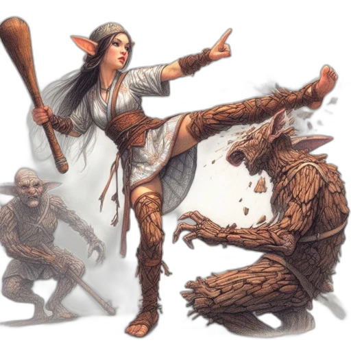 creature, staff, concept art, fantasy art transparent PNG cut-out