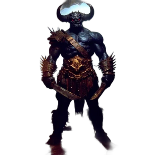creature, mask, dragon, staff transparent PNG cut-out
