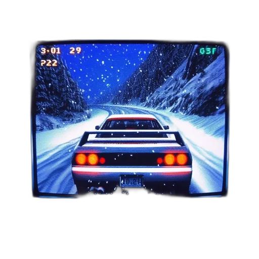 car, vaporwave, photorealistic, concept art transparent PNG cut-out