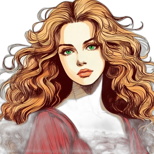 face, hair, fantasy art, photorealistic transparent PNG cut-out