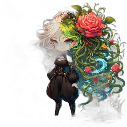 dress, flower, crown, hair transparent PNG cut-out
