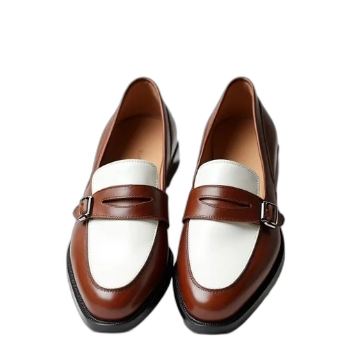 shoes, pair, brown, white transparent PNG cut-out
