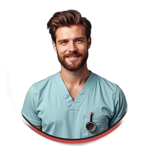 staff, face, hair, photorealistic transparent PNG cut-out