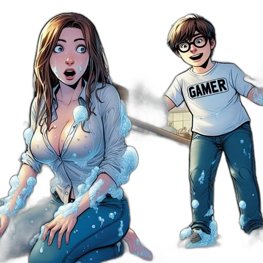 comic book art, concept art, pixel art, cartoon transparent PNG cut-out