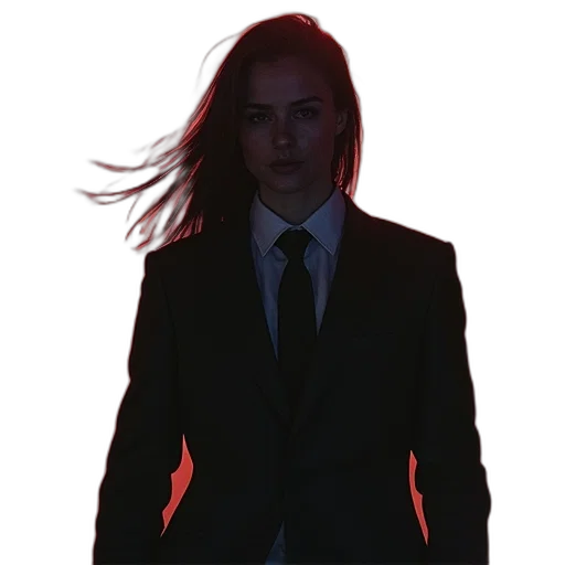 jacket, face, staff, hair transparent PNG cut-out