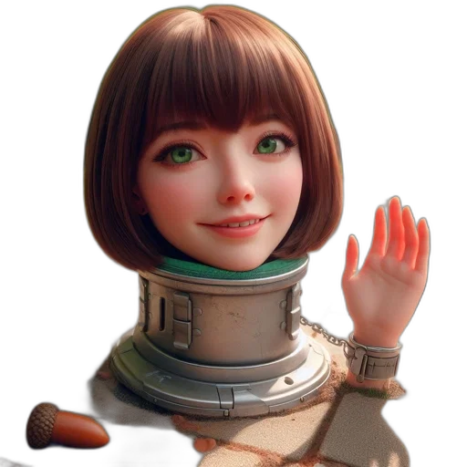 robot, face, staff, creature transparent PNG cut-out