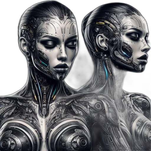 robot, cyberpunk, concept art, fantasy art transparent PNG cut-out