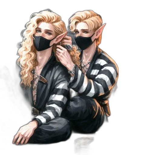 mask, hair, concept art, cyberpunk transparent PNG cut-out