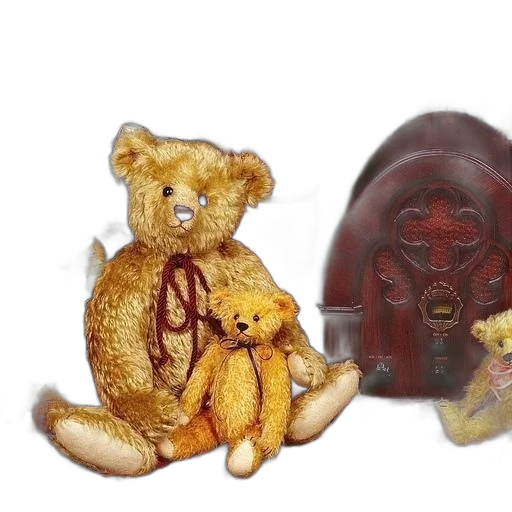 3d render, vintage, scene, teddy transparent PNG cut-out
