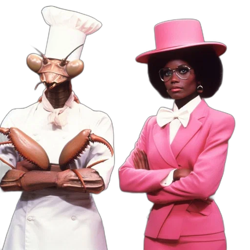 hat, concept art, two, individuals transparent PNG cut-out