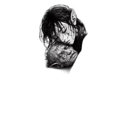 mask, hair, face, creature transparent PNG cut-out