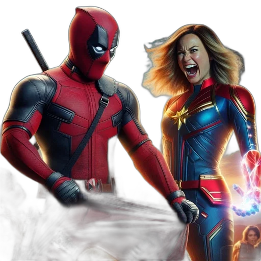 comic book art, concept art, deadpool, captain transparent PNG cut-out