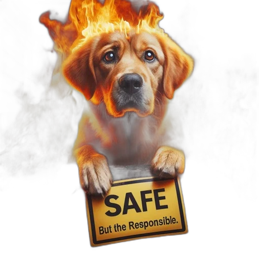 fire, golden, retriever, sits transparent PNG cut-out