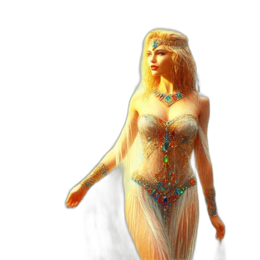 dress, jewelry, fantasy art, concept art transparent PNG cut-out