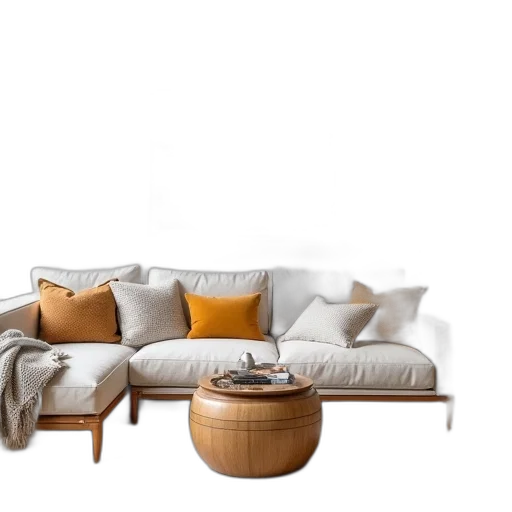 furniture, 3d render, photorealistic, earth tones transparent PNG cut-out