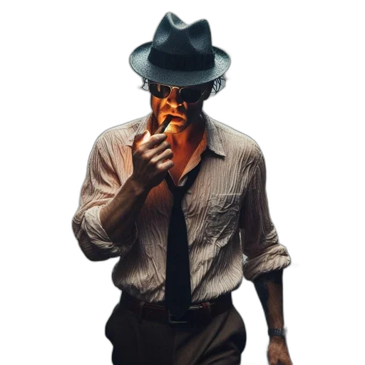 hat, mask, staff, jacket transparent PNG cut-out