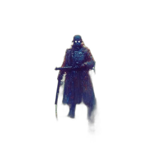 creature, mask, robot, sword transparent PNG cut-out