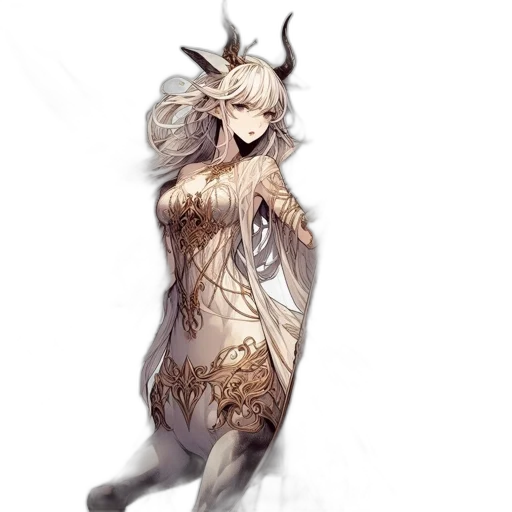 dress, dragon, creature, staff transparent PNG cut-out