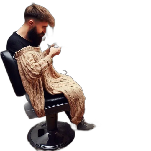 furniture, hair, jacket, staff transparent PNG cut-out