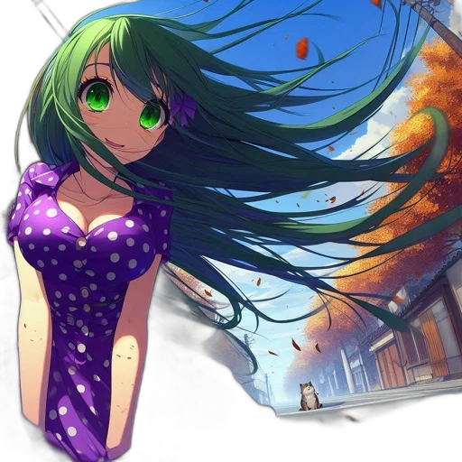 dress, umbrella, anime, fantasy art transparent PNG cut-out
