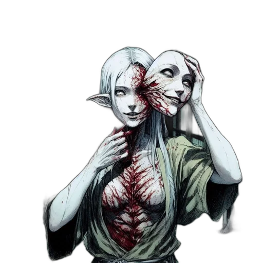 mask, face, creature, concept art transparent PNG cut-out