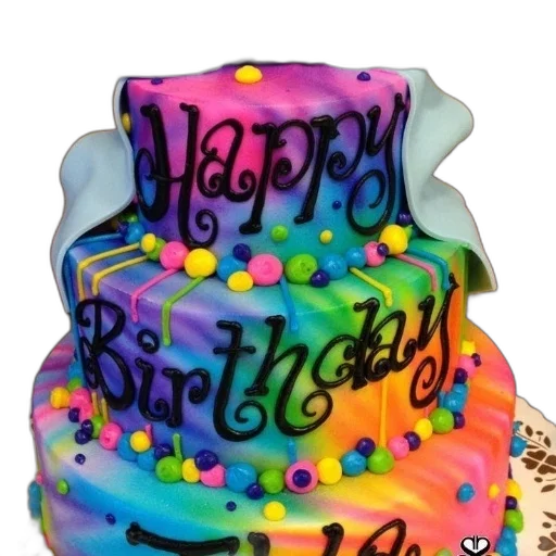 3d render, vibrant, three-tiered, birthday transparent PNG cut-out