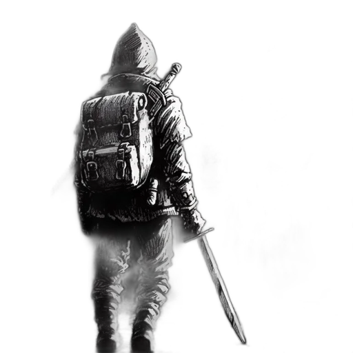 jacket, sword, weapon, staff transparent PNG cut-out