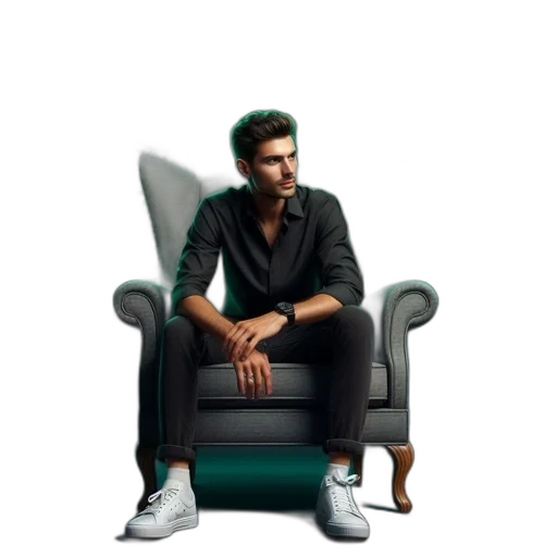 furniture, jacket, shoes, face transparent PNG cut-out