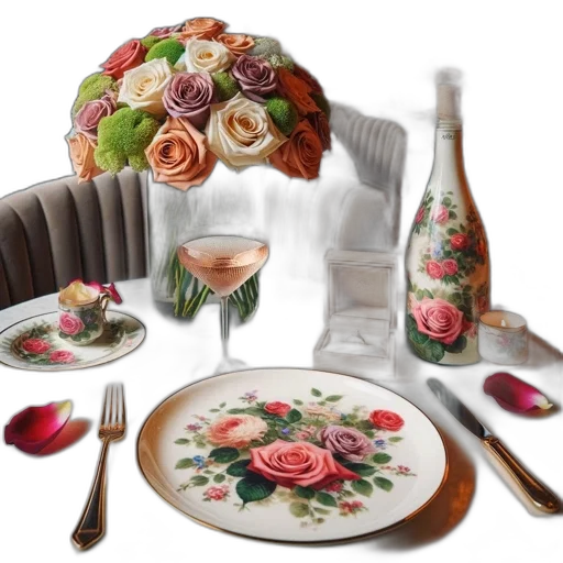 food, photorealistic, 3d render, elegant transparent PNG cut-out