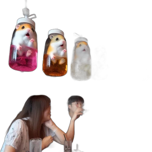 bottle, concept art, photorealistic, oil painting transparent PNG cut-out