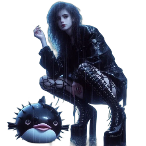 jacket, creature, concept art, cyberpunk transparent PNG cut-out
