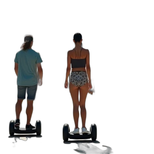 group, people, riding, hoverboards transparent PNG cut-out