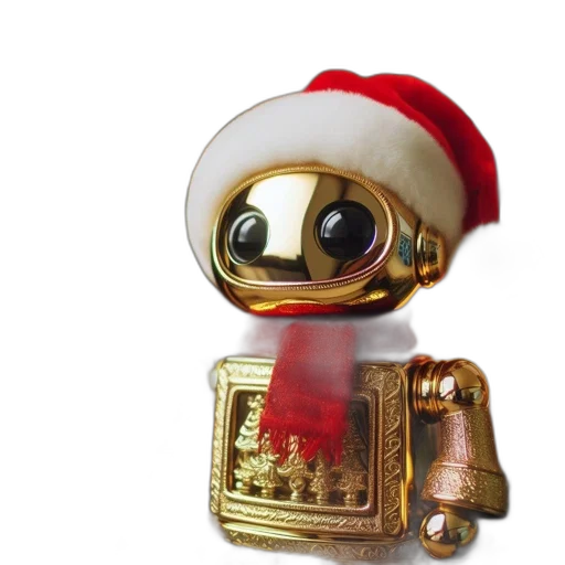 robot, jewelry, 3d render, festive transparent PNG cut-out